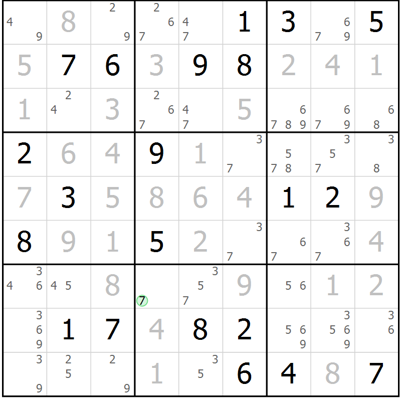 Position des candidats pour la solution de la Gr 21 page 24 du magazine de sudoku Virtuose n° 111