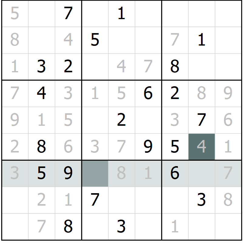 Position des candidats pour la solution de la Gr 3 page 6 du magazine de sudoku Virtuose n° 111