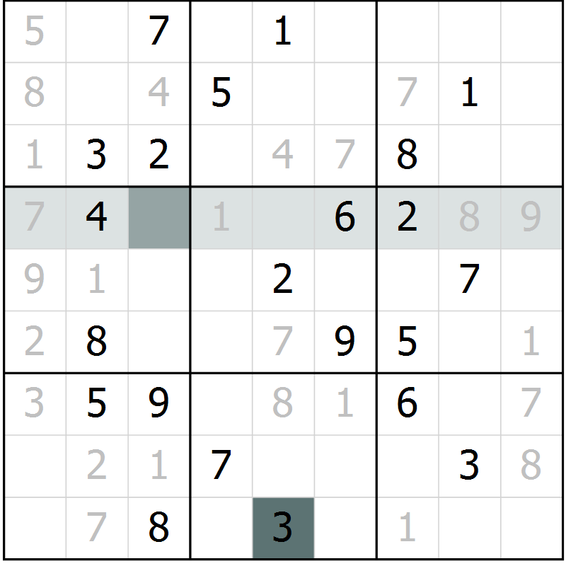 Position des candidats pour la solution de la Gr 3 page 6 du magazine de sudoku Virtuose n° 111