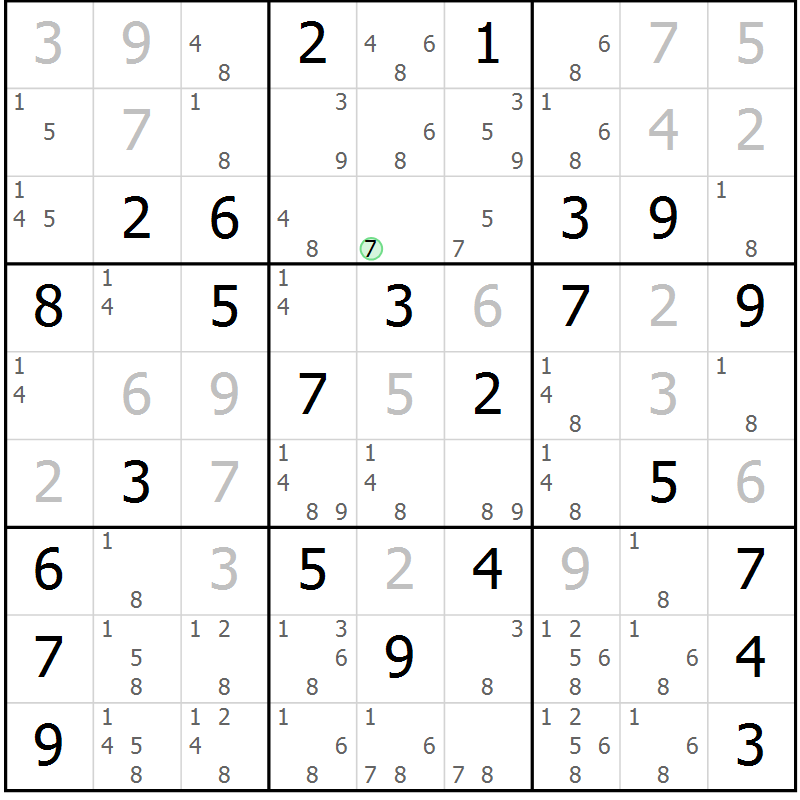 Position des candidats pour la solution de la Gr 34 page 37 du magazine de sudoku Virtuose n° 111