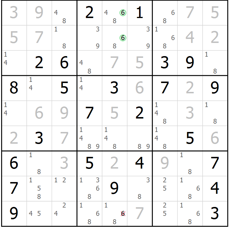 Position des candidats pour la solution de la Gr 34 page 37 du magazine de sudoku Virtuose n° 111