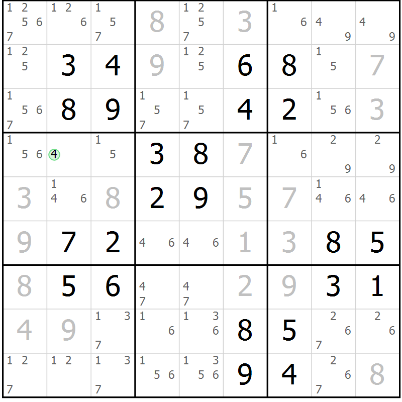 Position des candidats pour la solution de la Gr 37 page 40 du magazine de sudoku Virtuose n° 111