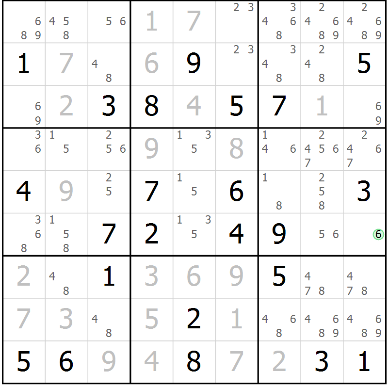Position des candidats pour la solution de la Gr 38 page 41 du magazine de sudoku Virtuose n° 111