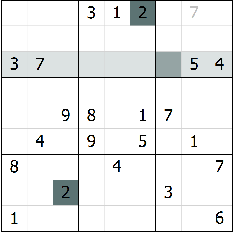 Position des candidats pour la solution de la Gr 4 page 7 du magazine de sudoku Virtuose n° 111