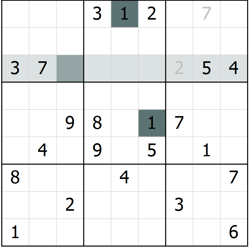 Position des candidats pour la solution de la Gr 4 page 7 du magazine de sudoku Virtuose n° 111