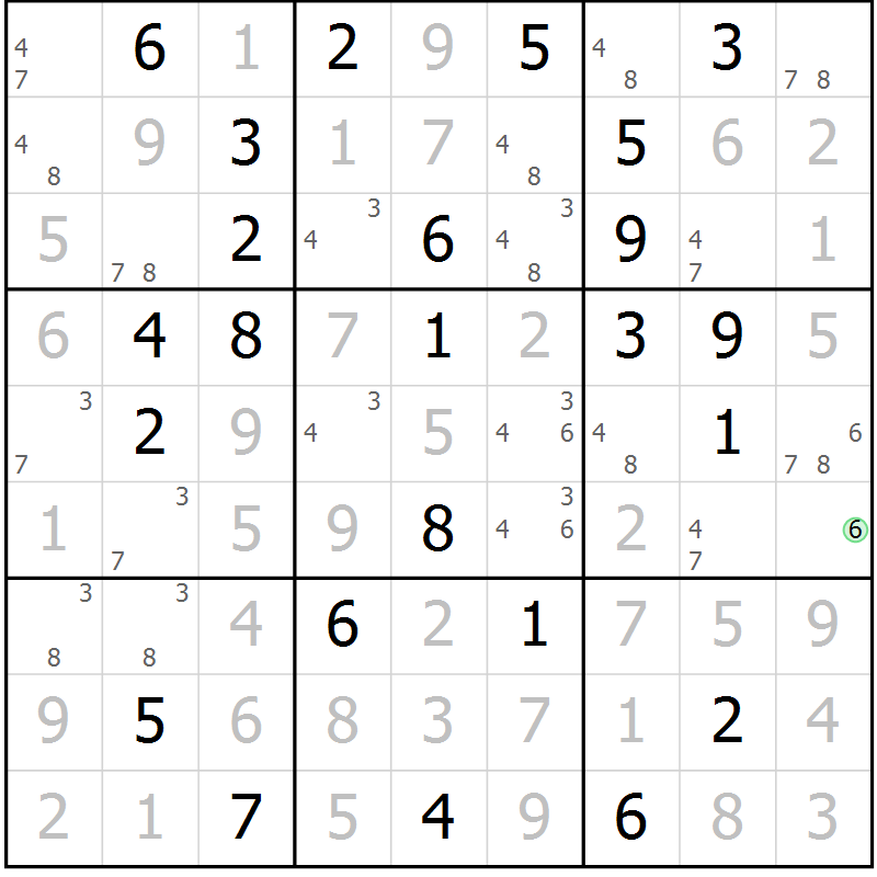 Position des candidats pour la solution de la Gr 42 page 45 du magazine de sudoku Virtuose n° 111
