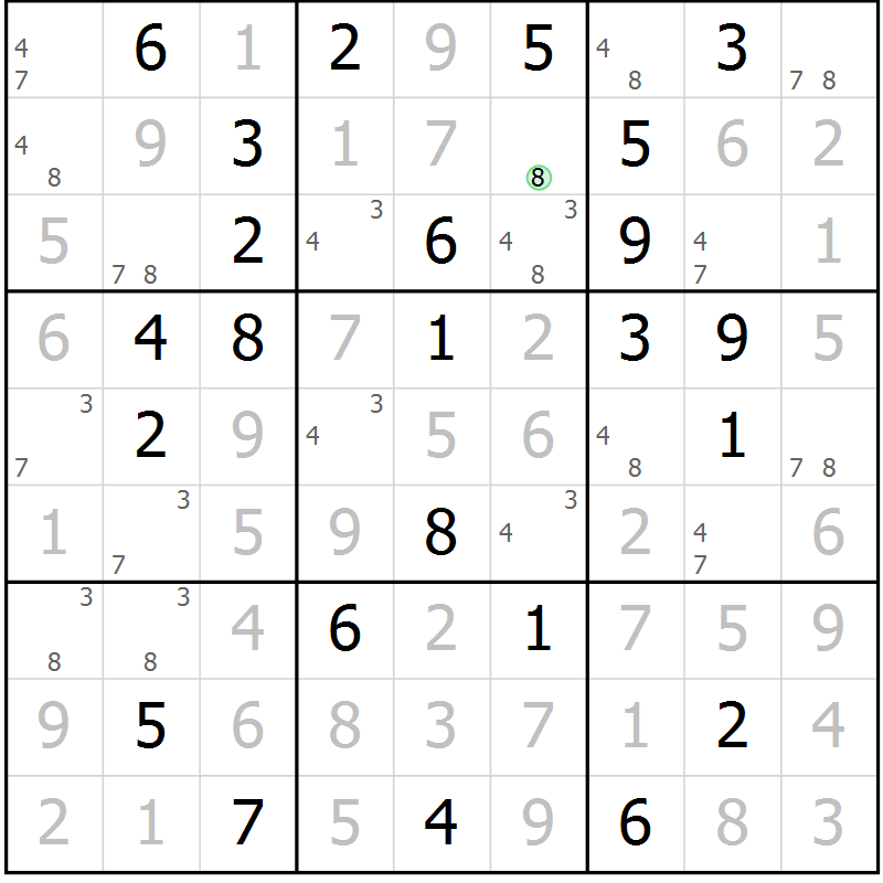 Position des candidats pour la solution de la Gr 42 page 45 du magazine de sudoku Virtuose n° 111