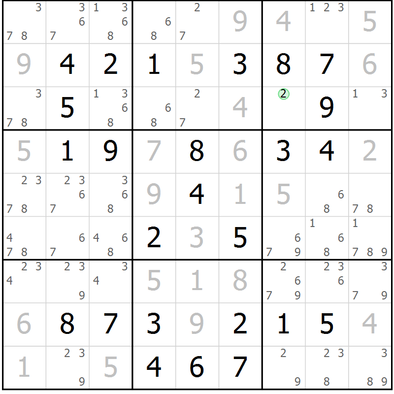 Position des candidats pour la solution de la Gr 47 page 50 du magazine de sudoku Virtuose n° 111