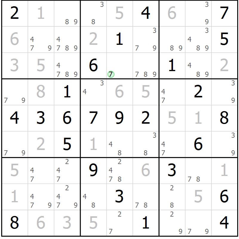 Position des candidats pour la solution de la Gr 55 page 58 du magazine de sudoku Virtuose n° 111
