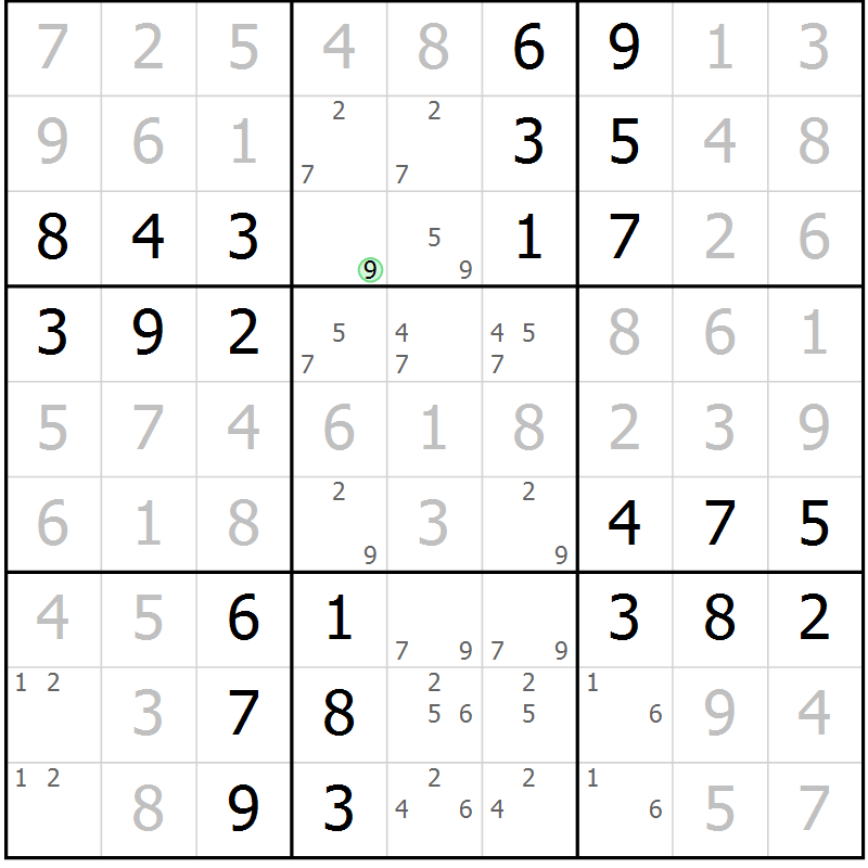 Position des candidats pour la solution de la Gr 64 page 67 du magazine de sudoku Virtuose n° 111