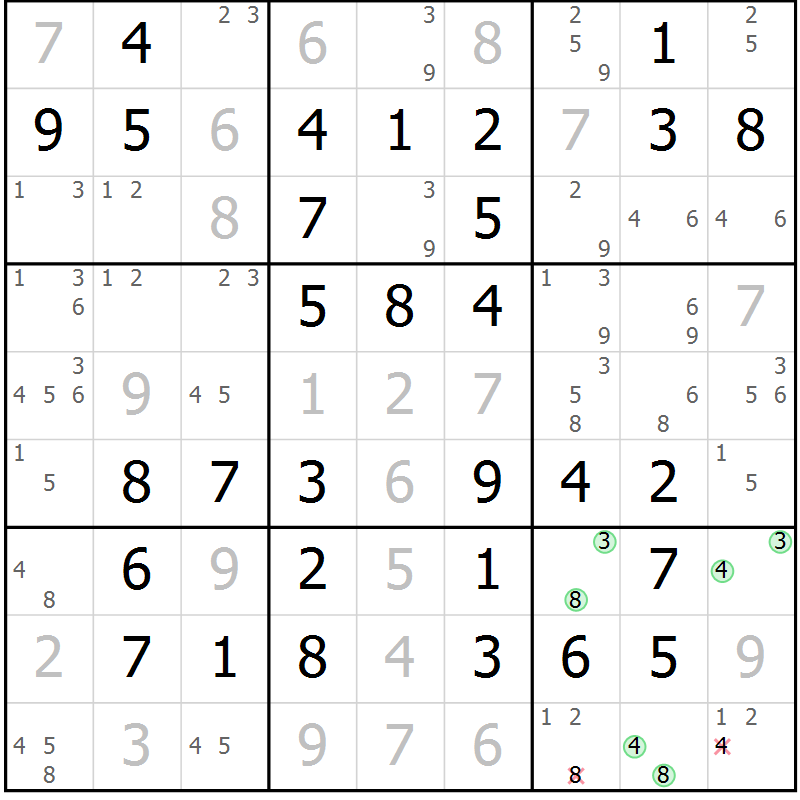 Position des candidats pour la solution de la Gr 68 page 71 du magazine de sudoku Virtuose n° 111
