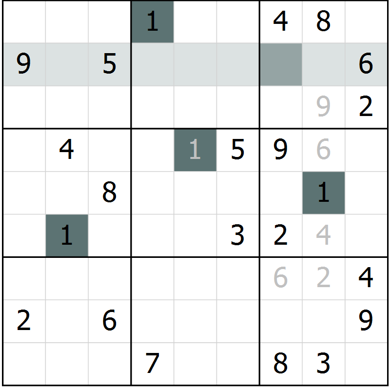 Position des candidats pour la solution de la Gr 7 page 10 du magazine de sudoku Virtuose n° 111