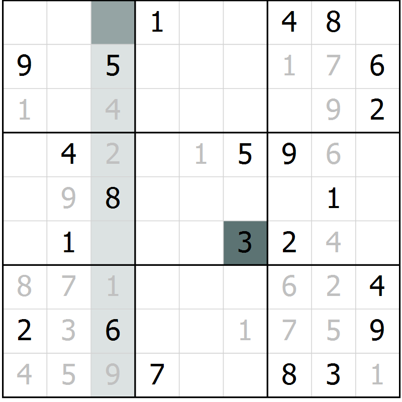 Position des candidats pour la solution de la Gr 7 page 10 du magazine de sudoku Virtuose n° 111