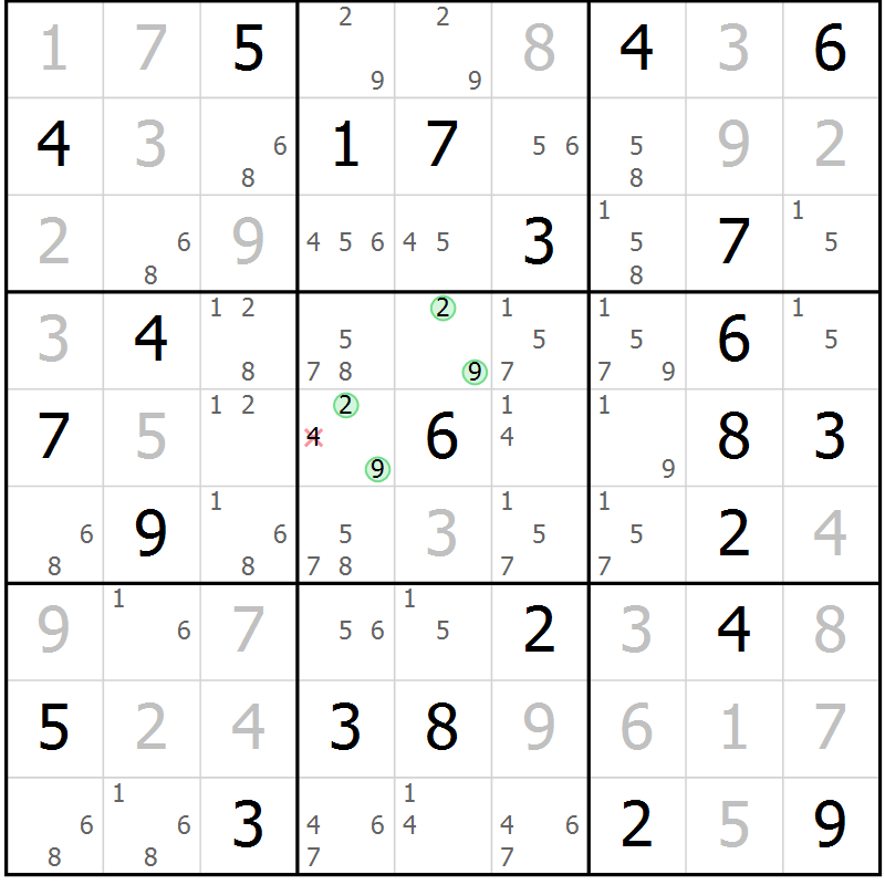 Position des candidats pour la solution de la Gr 73 page 76 du magazine de sudoku Virtuose n° 111