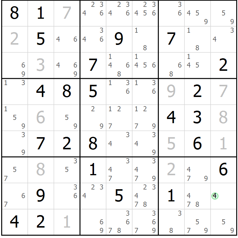 Position des candidats pour la solution de la Gr 75 page 78 du magazine de sudoku Virtuose n° 111
