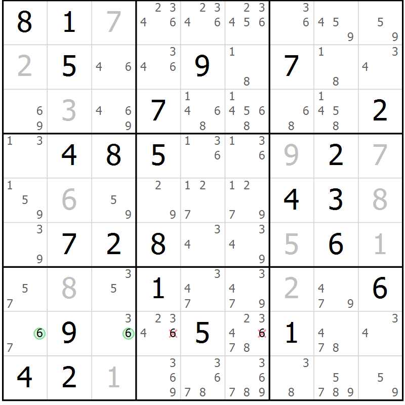 Position des candidats pour la solution de la Gr 75 page 78 du magazine de sudoku Virtuose n° 111