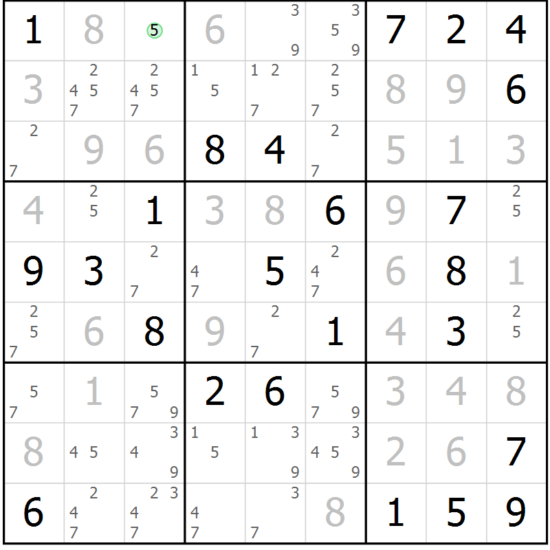 Position des candidats pour la solution de la Gr 79 page 82 du magazine de sudoku Virtuose n° 111