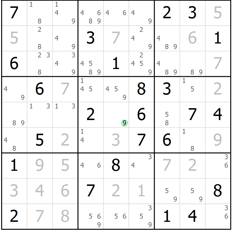 Position des candidats pour la solution de la Gr 80 page 83 du magazine de sudoku Virtuose n° 111