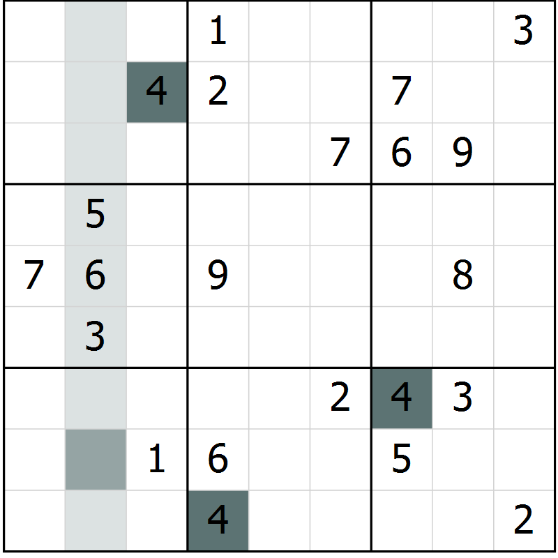 Position des candidats pour la solution de la Gr 1 page 4 du magazine de sudoku Virtuose n° 112