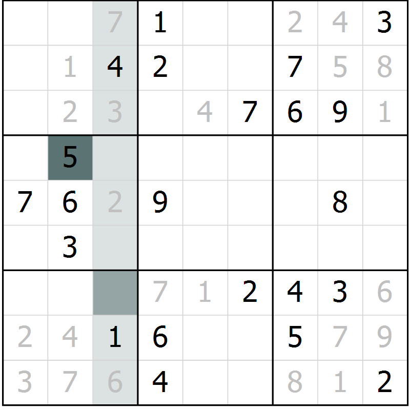 Position des candidats pour la solution de la Gr 1 page 4 du magazine de sudoku Virtuose n° 112
