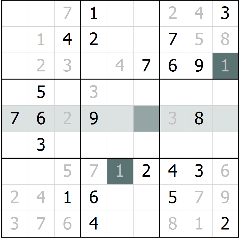 Position des candidats pour la solution de la Gr 1 page 4 du magazine de sudoku Virtuose n° 112