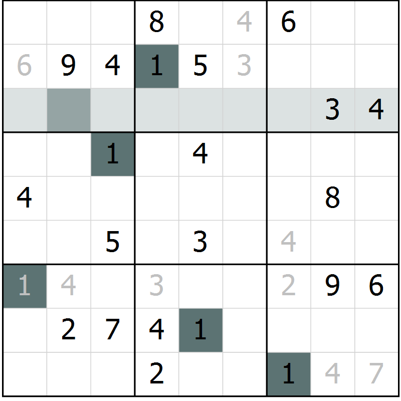 Position des candidats pour la solution de la Gr 10 page 13 du magazine de sudoku Virtuose n° 112
