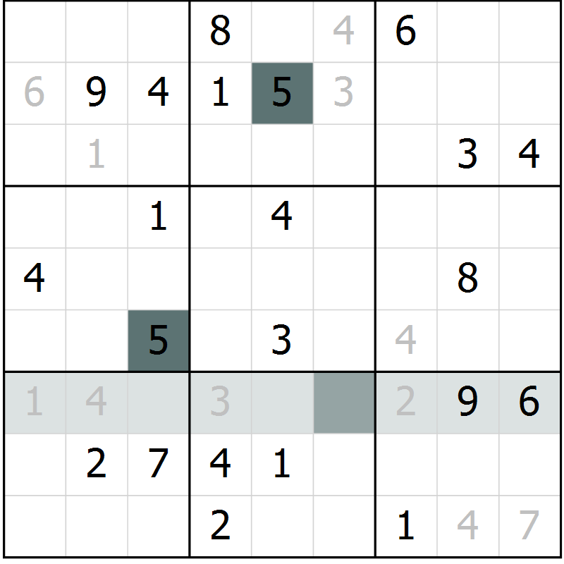 Position des candidats pour la solution de la Gr 10 page 13 du magazine de sudoku Virtuose n° 112