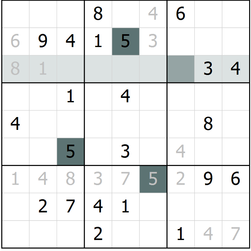 Position des candidats pour la solution de la Gr 10 page 13 du magazine de sudoku Virtuose n° 112