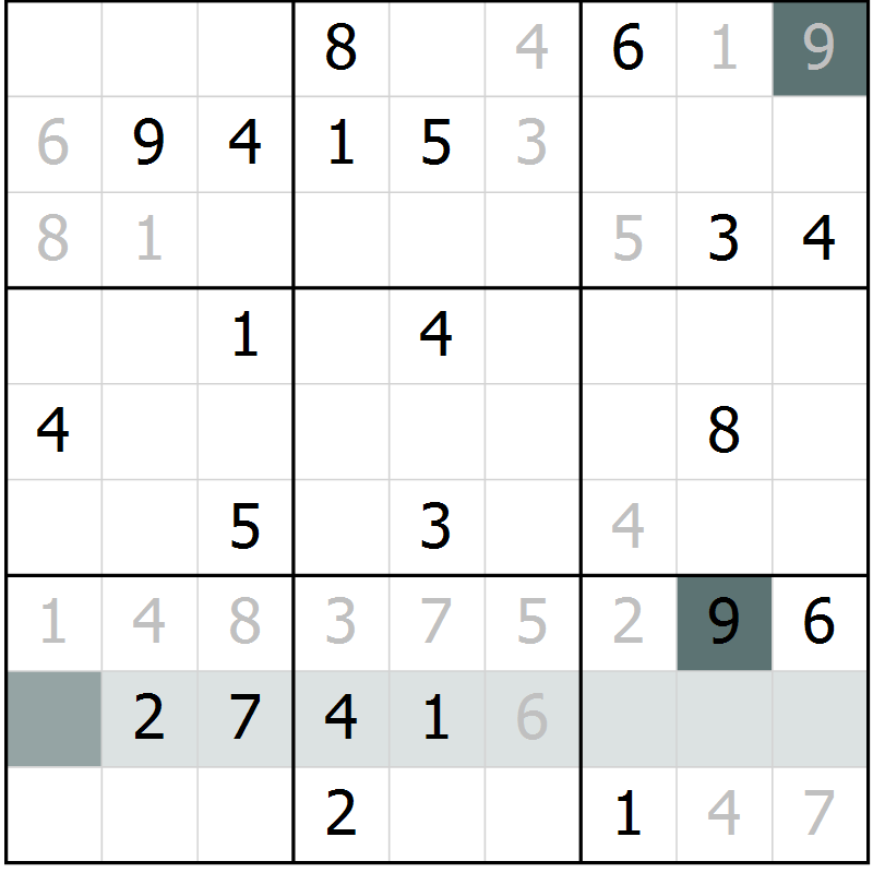 Position des candidats pour la solution de la Gr 10 page 13 du magazine de sudoku Virtuose n° 112