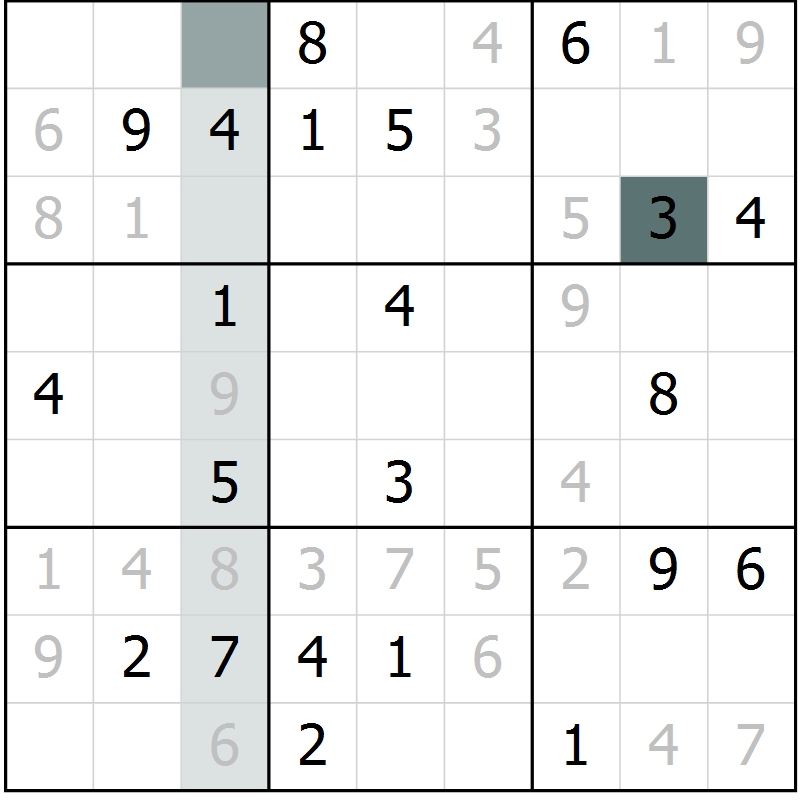 Position des candidats pour la solution de la Gr 10 page 13 du magazine de sudoku Virtuose n° 112