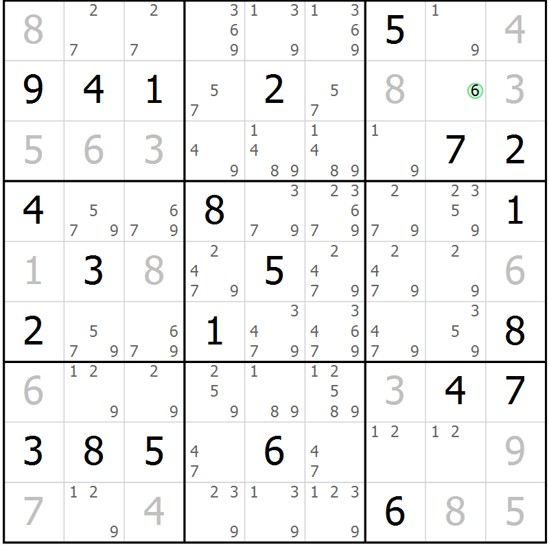 Position des candidats pour la solution de la Gr 19 page 22 du magazine de sudoku Virtuose n° 112