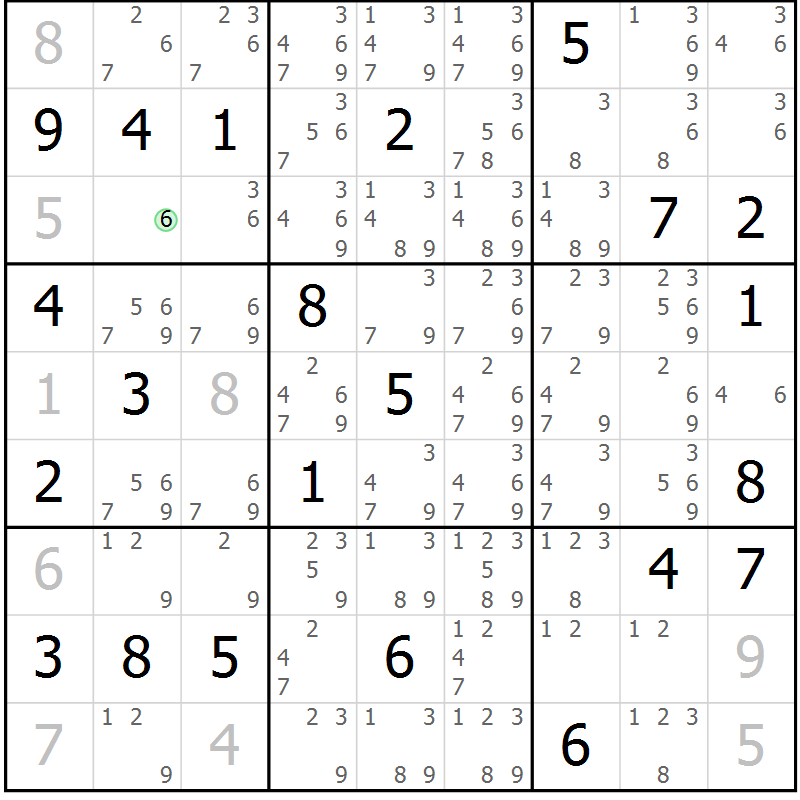 Position des candidats pour la solution de la Gr 19 page 22 du magazine de sudoku Virtuose n° 112