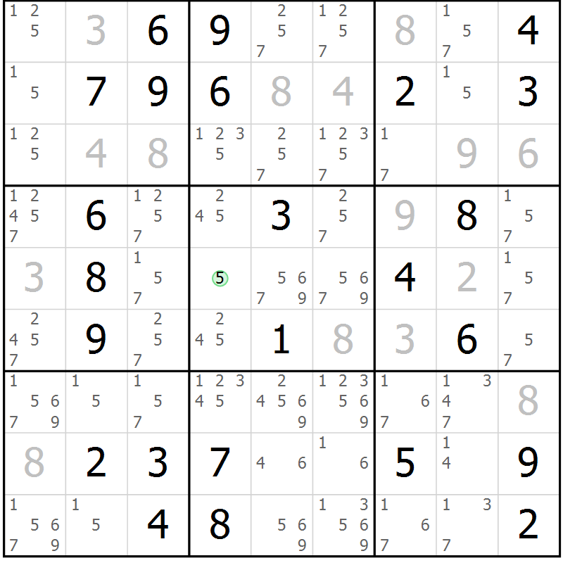 Position des candidats pour la solution de la Gr 25 page 28 du magazine de sudoku Virtuose n° 112