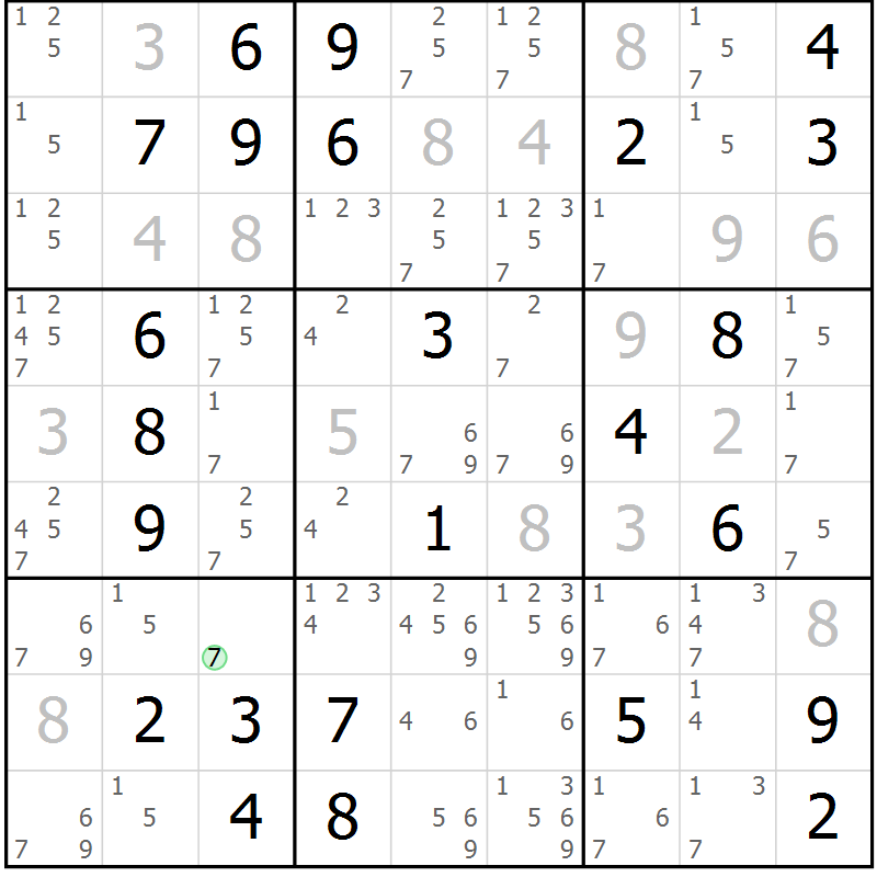Position des candidats pour la solution de la Gr 25 page 28 du magazine de sudoku Virtuose n° 112