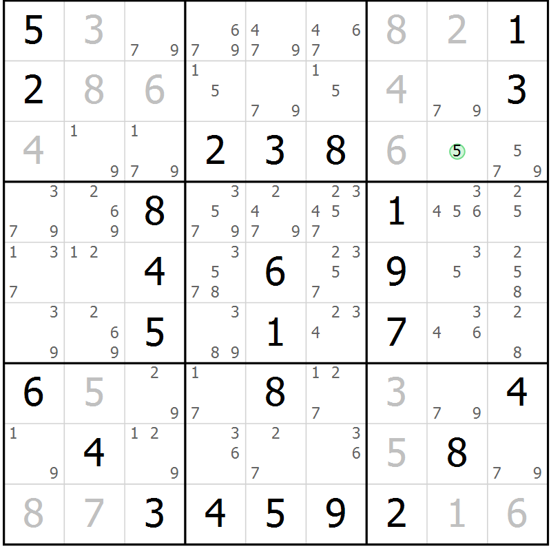 Position des candidats pour la solution de la Gr 32 page 35 du magazine de sudoku Virtuose n° 112