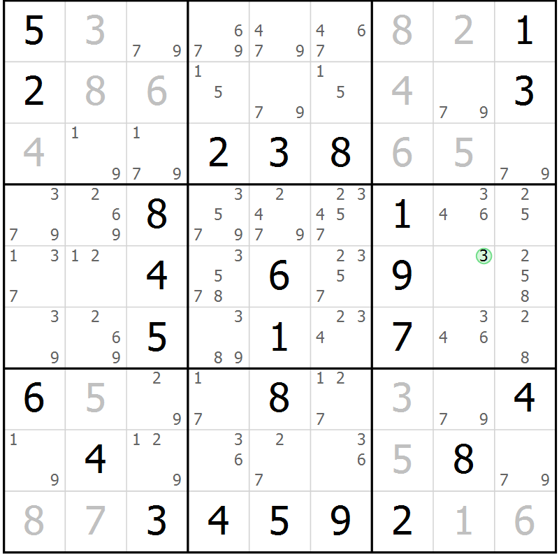 Position des candidats pour la solution de la Gr 32 page 35 du magazine de sudoku Virtuose n° 112