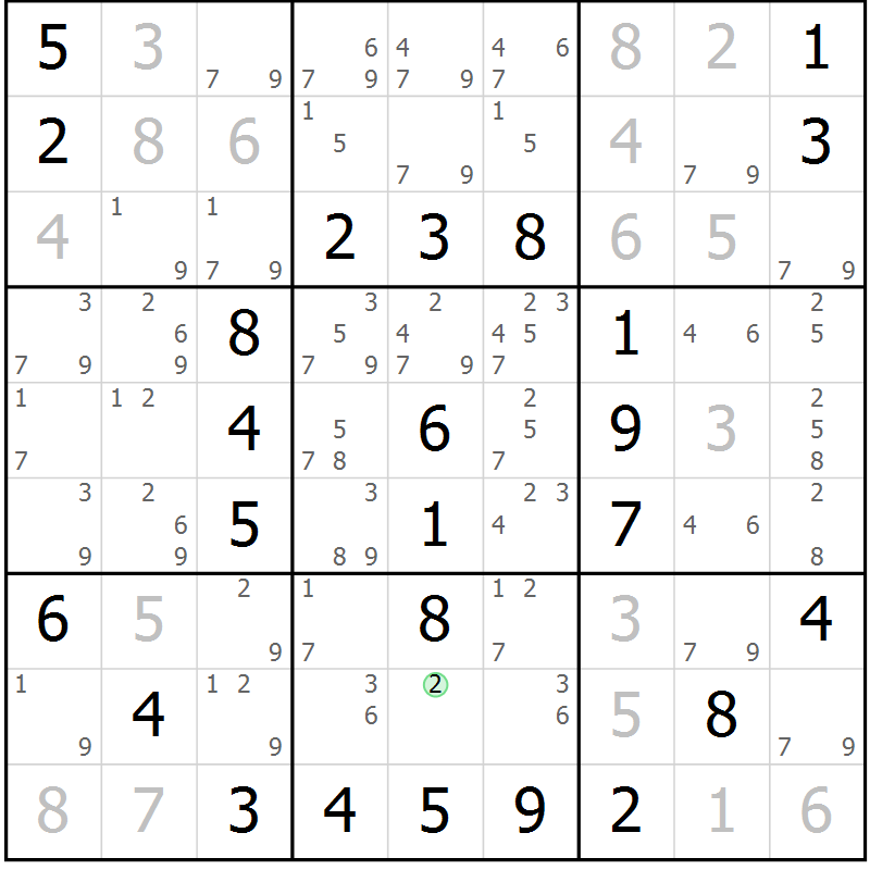 Position des candidats pour la solution de la Gr 32 page 35 du magazine de sudoku Virtuose n° 112