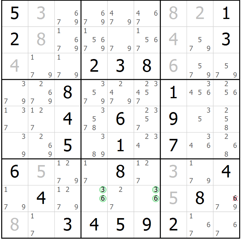 Position des candidats pour la solution de la Gr 32 page 35 du magazine de sudoku Virtuose n° 112