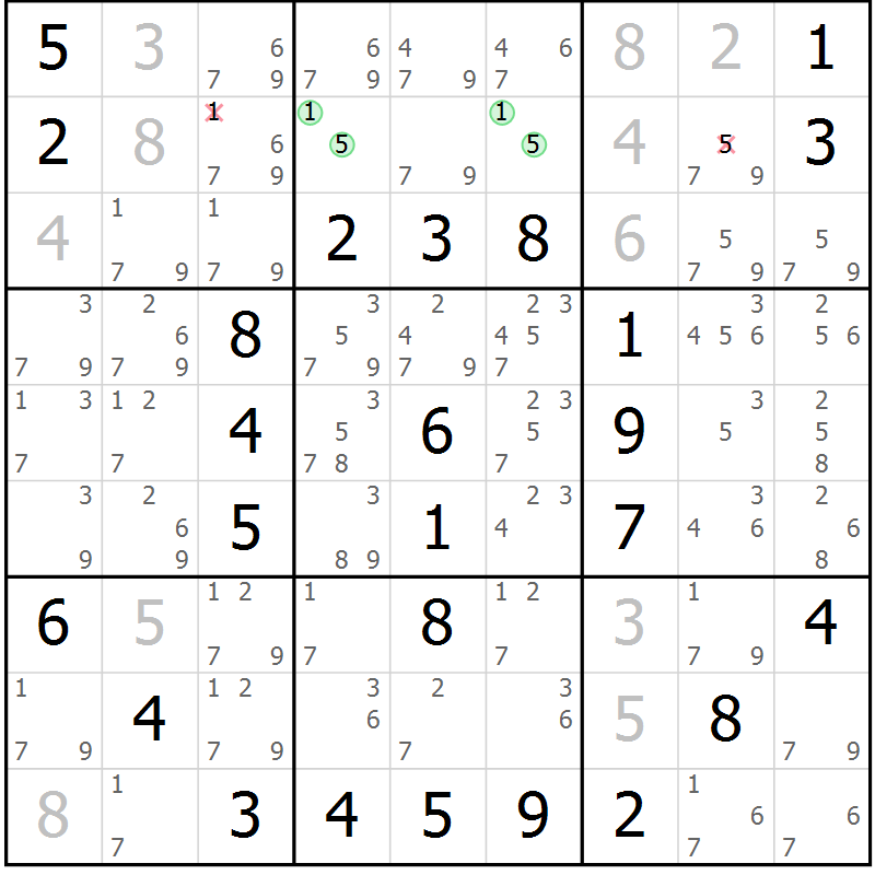 Position des candidats pour la solution de la Gr 32 page 35 du magazine de sudoku Virtuose n° 112