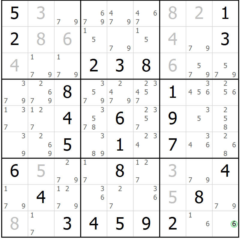 Position des candidats pour la solution de la Gr 32 page 35 du magazine de sudoku Virtuose n° 112