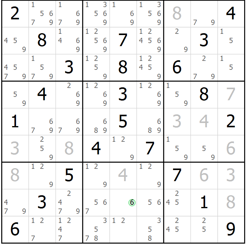 Position des candidats pour la solution de la Gr 34 page 37 du magazine de sudoku Virtuose n° 112
