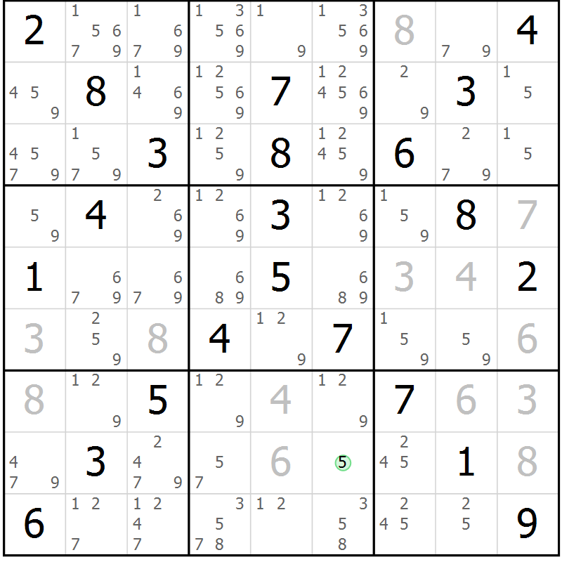 Position des candidats pour la solution de la Gr 34 page 37 du magazine de sudoku Virtuose n° 112
