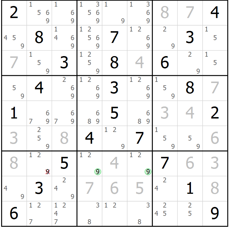 Position des candidats pour la solution de la Gr 34 page 37 du magazine de sudoku Virtuose n° 112