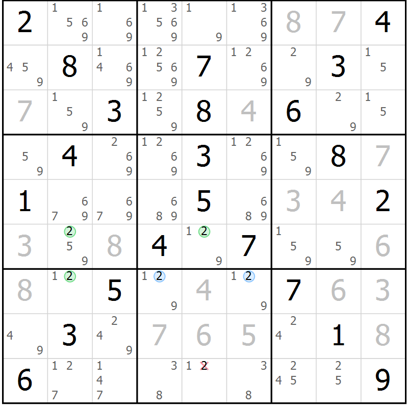 Position des candidats pour la solution de la Gr 34 page 37 du magazine de sudoku Virtuose n° 112