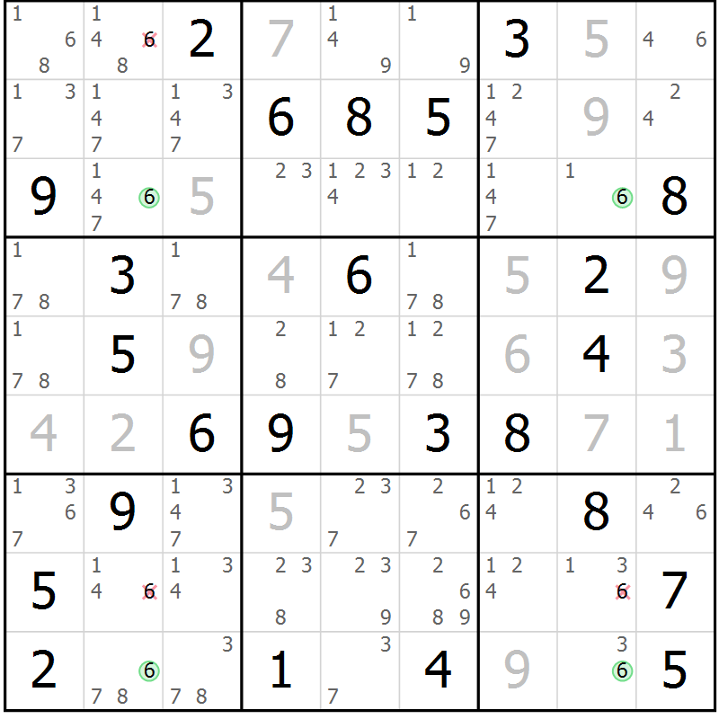 Position des candidats pour la solution de la Gr 37 page 40 du magazine de sudoku Virtuose n° 112