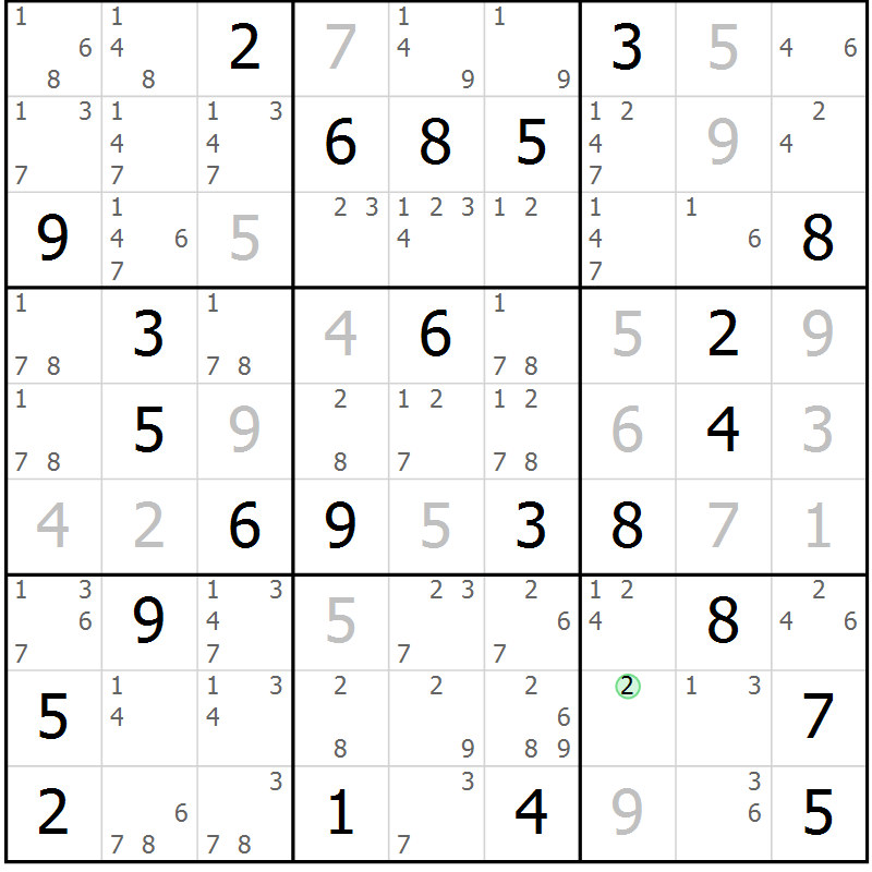 Position des candidats pour la solution de la Gr 37 page 40 du magazine de sudoku Virtuose n° 112