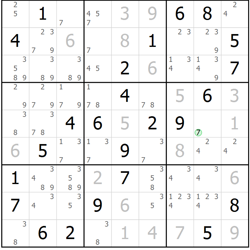 Position des candidats pour la solution de la Gr 38 page 41 du magazine de sudoku Virtuose n° 112