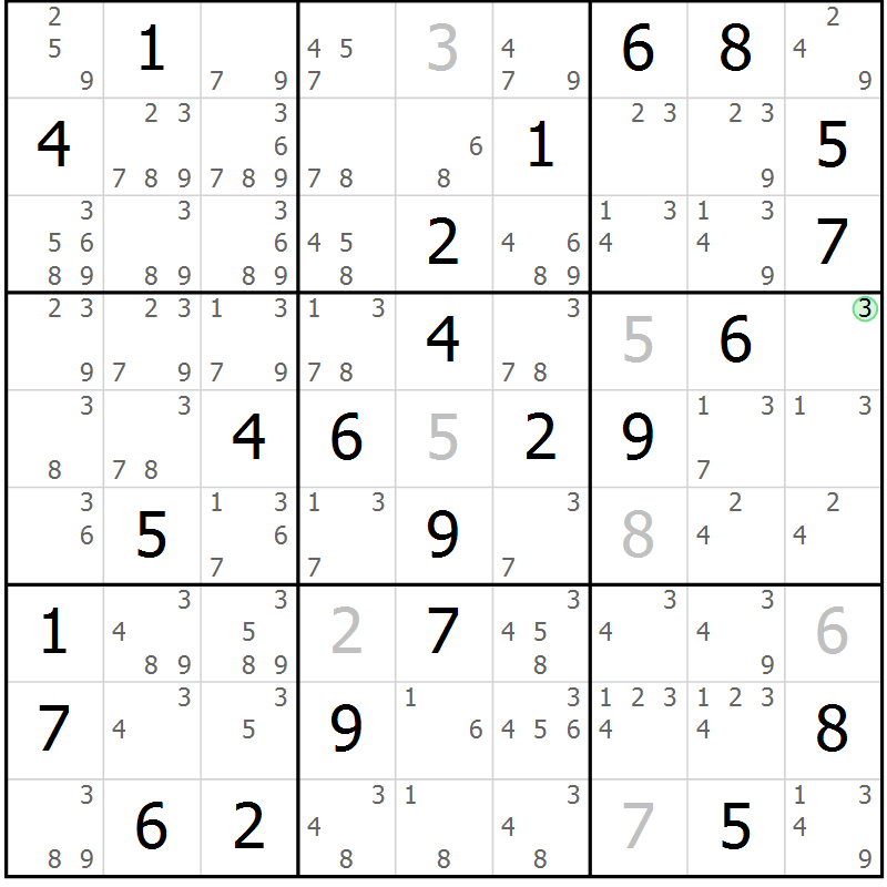 Position des candidats pour la solution de la Gr 38 page 41 du magazine de sudoku Virtuose n° 112