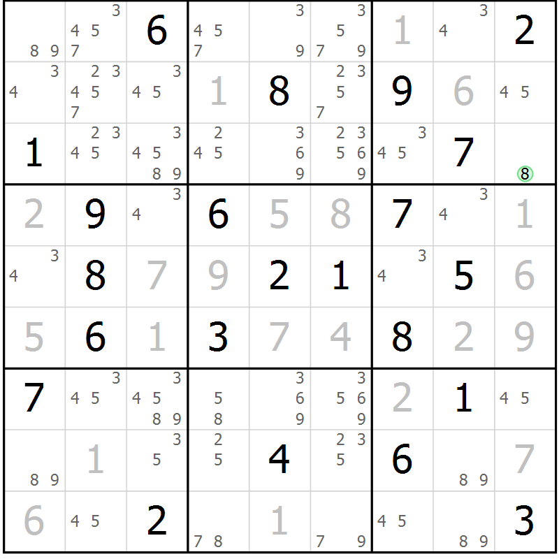 Position des candidats pour la solution de la Gr 4 page 7 du magazine de sudoku Virtuose n° 112