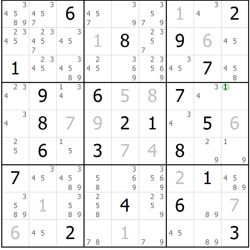Position des candidats pour la solution de la Gr 4 page 7 du magazine de sudoku Virtuose n° 112